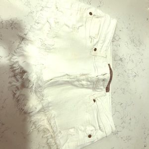 White GUESS jean shorts